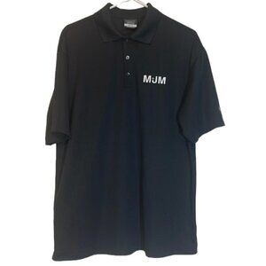 Men's NIKE GOLF Black Polo Dri-Fit Swoosh Shirt Size Large EUC #4313